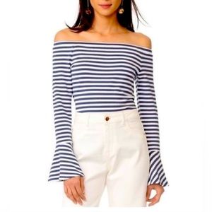 Club Monaco striped off the shoulder top - Size Medium